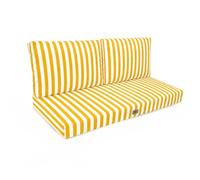 Coussins pour salon de jardin déhoussable 120x60cm - Rayure Jaunes