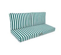 Coussins pour salon de jardin déhoussable 120x60cm - Rayure Vert
