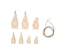 Rayher pendentifs en Bois en Bois Lutin de noël+Fil 7pcs Ass. Nature 2,5-9 cm, 46625505, Naturel