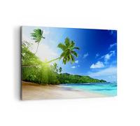 Deco Cadre Décoration Salon arbre jungle vague Paysage Moderne Impression sur Toile 120x80cm Image Tableau Decoration Murale Chambre Horizontal Art Wall Grand Tableaux Decoratifs Muraux AA120x80-3169