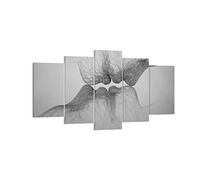 Deco Cadre Décoration Salon Baiser Amour Couple Moderne Impression sur Toile 160x85cm Image Tableau Decoration Murale Chambre Triptyque 5 parties Art Wall Tableaux Decoratifs Muraux EA160x85-4967