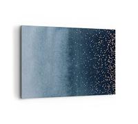 Deco Cadre Décoration Salon Bleu Or Arrière Plan Moderne Impression sur Toile 120x80cm Image Tableau Decoration Murale Chambre Horizontal Art Wall Grand Tableaux Decoratifs Muraux AA120x80-5094