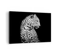 Deco Cadre Décoration Salon Léopard Panthère Chat Moderne Impression sur Toile 120x80cm Image Tableau Decoration Murale Chambre Horizontal Art Wall Grand Tableaux Decoratifs Muraux AA120x80-4919