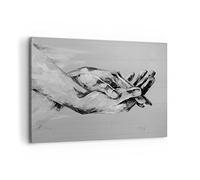 Deco Cadre Décoration Salon Manuscrit Mains Noir Et Blanc Moderne Impression sur Toile 120x80cm Image Tableau Decoration Murale Chambre Horizontal Art Wall Tableaux Decoratifs Muraux AA120x80-4566