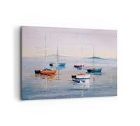 Deco Cadre Décoration Salon Nautique Voiliers Bord De Mer Moderne Impression sur Toile 120x80cm Image Tableau Decoration Murale Chambre Horizontal Art Wall Tableaux Decoratifs Muraux AA120x80-6026