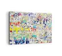 Deco Cadre Décoration Salon Rue graffiti mur murale Moderne Impression sur Toile 120x80cm Image Tableau Decoration Murale Chambre Horizontal Art Wall Grand Tableaux Decoratifs Muraux AA120x80-2907