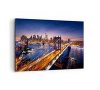 Deco Cadre Décoration Salon Usa america new york manhattan Moderne Impression sur Toile 120x80cm Image Tableau Decoration Murale Chambre Horizontal Art Wall Tableaux Decoratifs Muraux AA120x80-2820