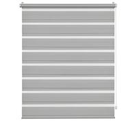 Deco Company Double Store à Clipser, Store Enrouleur à Commande Latérale sans perçage, Bandes Transparentes et Opaques, Kit de Montage Inclus, Polyester, Gris Clair, 85 x 150 cm
