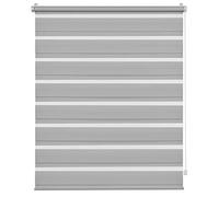 Deco Company Duo pour Le Serrage, Store à Enrouleur latéral, Bandes Transparentes et Opaques, Toutes Les pièces de Montage incluses, Polyester, Gris Clair, 100 x 150 cm
