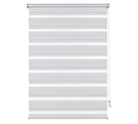 Deco Company Store Enrouleur Double à Clipser, Store Double/Store latéral, Bandes Transparentes et Opaques, Kit de Montage Inclus, Blanc, 100 x 150 cm (LxH)