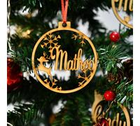 Déco De Noël avec Prénom Personnalisé Decoration Sapin Personnalise Boule A Neige Prenom Boule De Noel A Personnalise (M5, 1PCS)