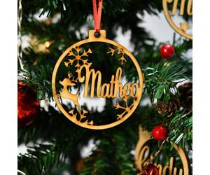 Déco De Noël avec Prénom Personnalisé Decoration Sapin Personnalise Boule A Neige Prenom Boule De Noel A Personnalise (M5, 5PCS)