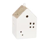 Déco de Noël maison lumineuse en céramique blanche 5x8x5cm Blanc