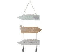 Déco de Noël Pancarte en Bois à Suspendre H 50 cm - Feeric Christmas