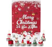 DECO EXPRESS Calendrier de l'Avent 2026 Bougie Chauffe Plat, 24 Mini Candle | 3D Sculptées Bougie avec 2,5h de Combustion, Sans Parfum, Compte à Rebours de Noël (Bougies Chauffe-Plat 3D de Noël)