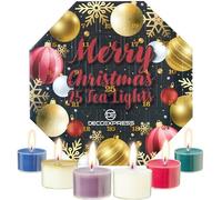 DECO EXPRESS Calendrier de l'Avent 2026 Bougie Chauffe Plat, 24 Mini Candle | Coffret Bougie Parfumées avec 1 Porte Céramique, Brûle 6h, Decoration Noel, Idee Cadeau (Bougies Chauffe-Plat Parfumées)