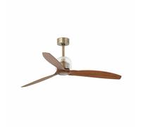 DECO FAN Ventilateur de plafond noir/bois sans lumière IoT