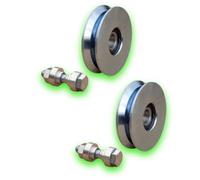 DECO FER FORGE- 2 Roues Galet de Portail Coulissant Rainure Gorge en V - Roulette Portail Coulissant A Visser- Diamètre Roue Ø 60 mm Support 100 kg- Roulette Charge Lourde- Porte Coulissante