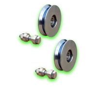 DECO FER FORGE- 2 Roues Galet de Portail Coulissant Rainure Gorge en V- Roulette Portail Coulissant A Visser - Diamètre Roue Ø 80 mm Support 300 kg- Roulette Charge Lourde- Porte Coulissante