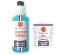 DECO FER FORGE -Brunisseur Metaux Vernis Peinture Antirouille- Metal Concentre à Froid Fer Acier Laiton Bronze Cuivre Arme -Brunissage Noir Durable Efficace Rapide Facile 25 nti Corrosion 70 CL