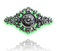 Déco fer Forgé-PALMETTE DECORATION-H 24 cm par 13 cm-Pour Porte Portail Portillon battant coulissant-2 Inserts Taraudés M5 Face Arriere- Usage Interieur Exterieur Satisfaction Garantie Confort Robuste