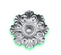 Déco fer Forgé- ROSACE ALUMINIUM DECORATION- H 100 x 100 mm- Pour Porte Portail Portillon battant coulissant -1 Inserts Taraudés M6 Face Arriere-Usage Interieur Exterieur Satisfaction Garantie Robuste