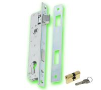 DECO FER FORGE-Serrure a Encastrer-Pour Porte Portail-1 point Reversible Din Droite Gauche-Cle incluse Contre plaque Tetiere bouts ronds- Interieur Exterieur Durabilité Superieure Verrouillage Rapide