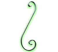 Déco fer Forgé- VOLUTE en Fer Forgé -ACIER DECORATION Durable efficacité Pieces - H 350 mm x 110 mm- Volute en S - En Fer Plat de 14/6 mm -Usage Interieur Exterieur Satisfaction Garantie Robuste