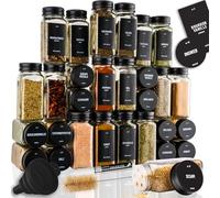 Deco haus® Pots à Épices Carrés Hermétiques, Set de 36 [avec Étiquettes & Saupoudreur] - Bocaux à Épices en Verre - Conteneurs à Épices, Spice Jars - Rangement d'Épices - Conteneurs pour Épices