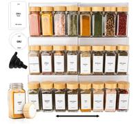 Deco haus® Range épices cuisine tiroir avec Lot de 24 Pots et Étiquettes - Organisateur epice Grande Capacité Extensible