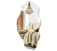 Déco Miroir Mural Décoratif Unique Forme Organique 40x80cm, Parfait Salle De Bain, Chambre, Salon, Couloir, Design Moderne Asymétrique Boho Loft