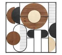 Déco Murale Cerles & Demi-Cercles en métal et Bois 70 x 70 cm - Atmosphera