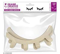 Déco murale en bois - Yeux dormeurs - 20 x 9 cm - 2 pcs