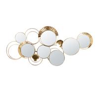 Déco murale en fonte et aluminium doré et miroir, 114x54 cm 113.5x54x3.5cm Doré