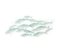 Déco Murale en Métal Groupe de poissons 111cm Bleu Clair
