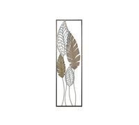 Déco Murale Encadrée en Métal "Foglie" 99cm Argent & Or