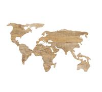 Déco murale mappemonde en bois de manguier gravé, 132x76 cm 132x76x2cm Marron