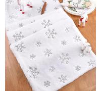 Deco Noel, Chemin de Table Argent Flocon 35x225cm Décoration de Noël