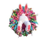 Deco Paques Couronne de Lapin de Pâques Décorations de Pâques Couronne de Printemps Decoration Lapin de Paques Couronne Porte Décoration Intérieure et Extérieure