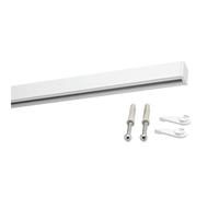 Déco Rail de Rideau de Salle Mesure Aluminium Rail Intérieur Carré Plafond Support Tringle à Tringle à Rideau Surface Rail Rail Intérieur pour Rideaux avec Serrure de Serrure Blanc 360 cm Divisé Carré