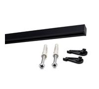 Deco-Raum Rail de rideau sur mesure en aluminium avec glissière intérieure rectangulaire et plate, fixation au plafond, tringle pour panneau japonais, tige de suspension intérieure avec verrou de