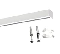 Deco-Raum Rail de rideau sur mesure en aluminium avec glissière intérieure rectangulaire et plate pour montage au plafond, tringle pour rideaux japonais, rail pour rideau avec barre de tension, blanc