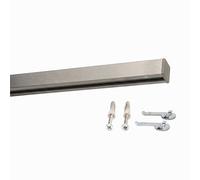 Deco-Raum Rail de rideau sur mesure en aluminium avec rail intérieur - Équerre plate pour montage au plafond - Tringle pour rideau à panneau japonais - Rail avec rail intérieur pour rideaux - Barre de