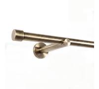 Deco-Raum Tringle à rideaux sur mesure, 19 mm, support mural, embout en laiton vieilli, sans anneaux, 100 cm