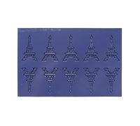 Déco Relief - Tapis en Silicone Déco Tuile 10 Tours Eiffel - Moule pour Créer des Tuiles Croustillantes - Décoration Pâtisseries - 0TU04