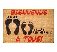 Deco Tapis 1740142 Paillasson Imprime Bienvenue Coco/PVC Imprime 60 x 40 cm