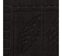 Deco Tapis 1740159 Tapis d'Entrée Demi-Lune Feuilles Polypropylène/Cao Noir 75 x 45 cm