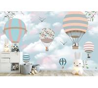 Deco-Wall | Papier peint photo Viles - Chambre d'enfant | Ballons | 300 x 200 cm | Papier peint mural | Autocollants muraux pour enfants