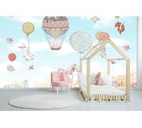 Deco-Wall | Papier peint photo Viles - Chambre d'enfant | Lapins | 200 x 135 cm | Papier peint mural | Autocollants muraux pour enfants