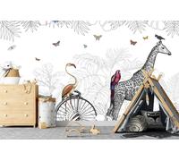 Deco-Wall | Papier peint photo Viles - Chambre d'enfant | Safari | 200 x 135 cm | Papier peint mural | Autocollants muraux pour enfants